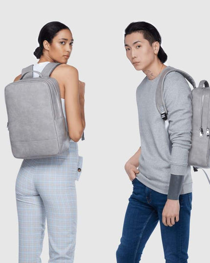Acacia Grey Vegan Laptop Backpack-1