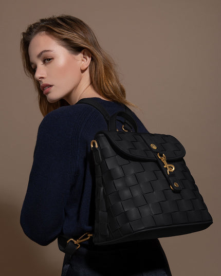 Rosie Black Mini Vegan Backpack-1