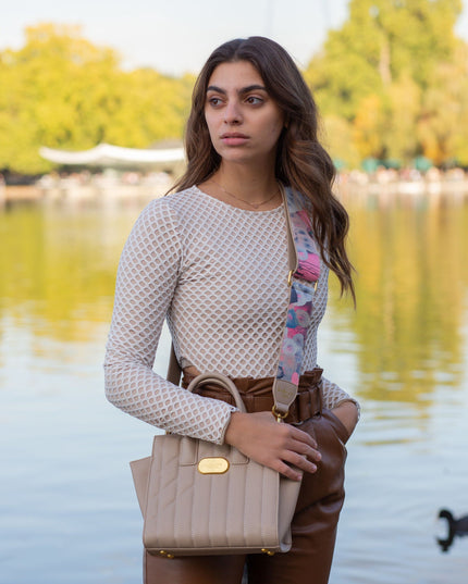 Mini Demi Tote Bag in Beige-1