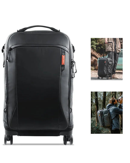 2-in-1 Outdoor Trolley Case Backpack Expandable Black-2