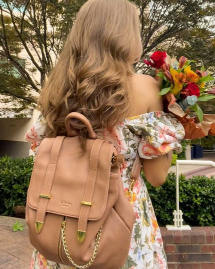Agnes Brown Vegan Backpack-3