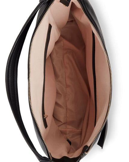Abelia Black Vegan Hobo Bag-3