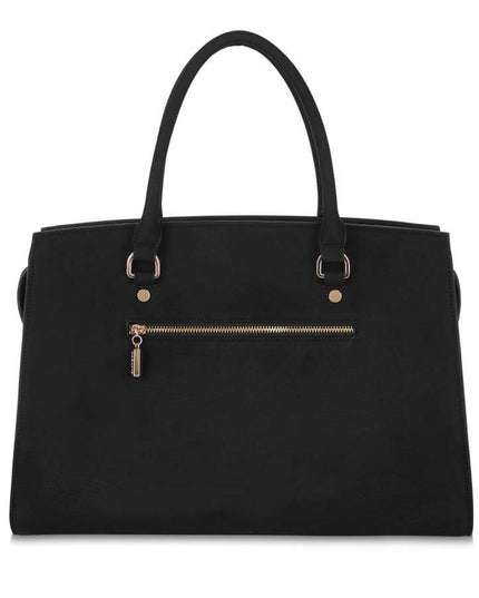 Aricia Black Vegan Laptop Bag-4