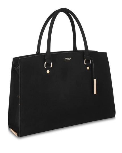 Aricia Black Vegan Laptop Bag-1
