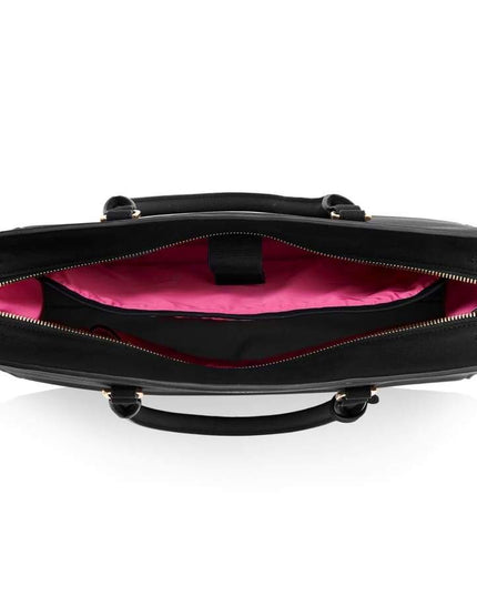 Aricia Black Vegan Laptop Bag-3