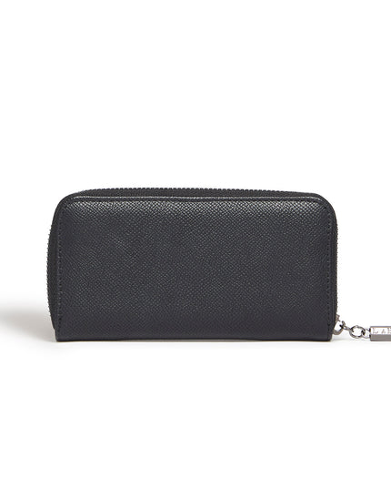 Ellen Black Vegan Zip Around Wallet-3